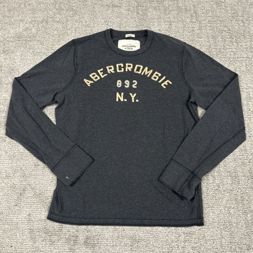 Vintage Abercrombie & Fitch Shirt Mens XL Muscle Y2K 90s Charcoal Gray